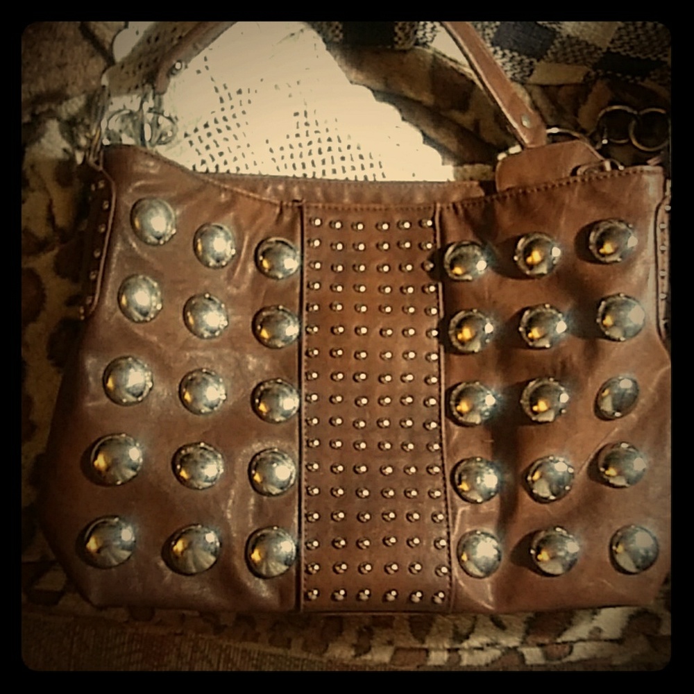 Hananel Brown faux leather purse